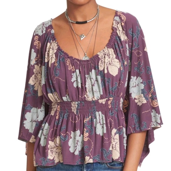 Free people, boho floral top - Picture 2 of 7